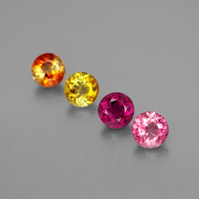 Pedras preciosas de turmalina multicolorido natural de  ct, corte redondo, VS