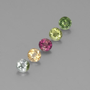 Pedras preciosas de turmalina multicolorido natural de  ct, corte redondo, VS