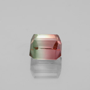 Turmalina bicolor natural 1,50ct, corte esmeralda, VS
