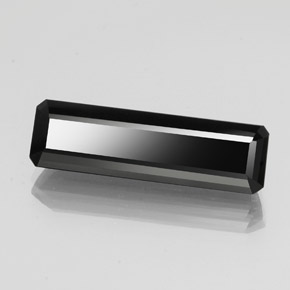 Turmalina preto natural 13,44ct, corte esmeralda, opaco