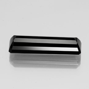 Turmalina preto natural 13,44ct, corte esmeralda, opaco