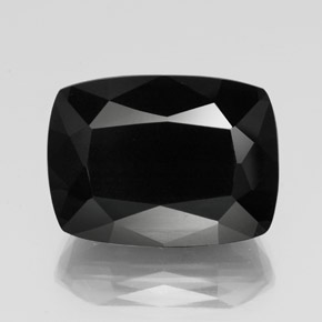 Turmalina preto natural 39,80ct, almofada cortada, opaco