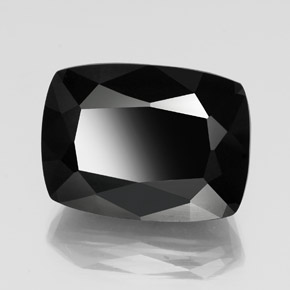 Turmalina preto natural 39,80ct, almofada cortada, opaco