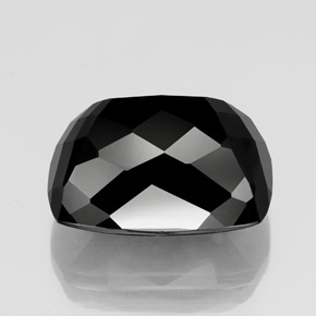 Turmalina preto natural 39,80ct, almofada cortada, opaco