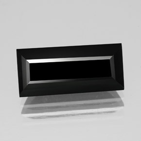 Turmalina preto natural 5,06ct, baguete, opaco