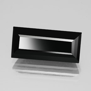 Turmalina preto natural 5,06ct, baguete, opaco