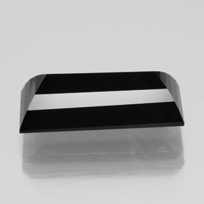 Turmalina preto natural 5,06ct, baguete, opaco