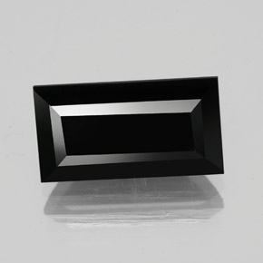 Turmalina preto natural 4,12ct, baguete, opaco