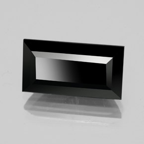 Turmalina preto natural 4,12ct, baguete, opaco