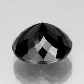 Turmalina preto natural 7,35ct, corte redondo, opaco