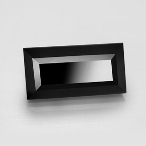 Turmalina preto natural 7,99ct, baguete, opaco