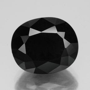 Turmalina preto natural 6,92ct, corte oval, opaco