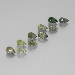 Pedras preciosas de Turmalina Verde Sálvia natural de 5.67 ct, Briolette, VS