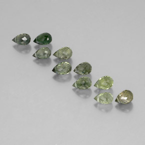 Pedras preciosas de Turmalina Verde Sálvia natural de 5.67 ct, Briolette, VS