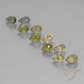 Pedras preciosas de Turmalina Multicolorido natural de 5.68 ct, Briolette, VS-SI