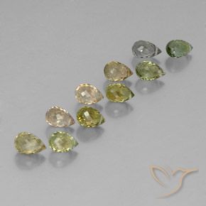 Pedras preciosas de Turmalina Multicolorido natural de 5.68 ct, Briolette, VS-SI