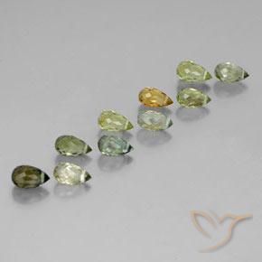 Pedras preciosas de Turmalina Multicolorido natural de 6.13 ct, Briolette, VS-SI