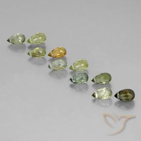 Pedras preciosas de Turmalina Multicolorido natural de 6.13 ct, Briolette, VS-SI