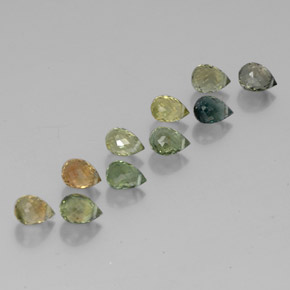 Pedras preciosas de turmalina multicolorido natural de 4,54 ct, briolete, VS-SI