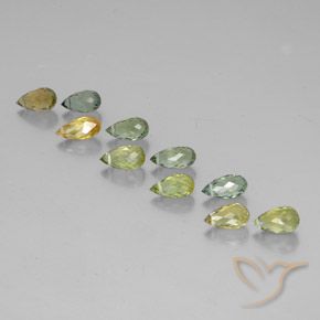 Pedras preciosas de Turmalina Multicolorido natural de 5.85 ct, Briolette, VS-SI