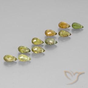 Pedras preciosas de Turmalina Multicolorido natural de 4.90 ct, Briolette, VS-SI