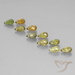 Pedras preciosas de Turmalina Multicolorido natural de 4.90 ct, Briolette, VS-SI
