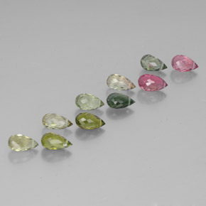 Pedras preciosas de turmalina multicolorido natural de 7,04 ct, briolete, VS-SI