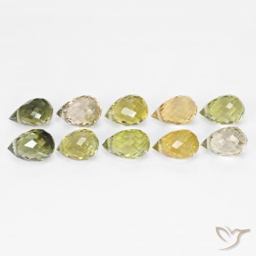 Pedras preciosas de Turmalina Multicolorido natural de 6.53 ct, Briolette, VS-SI