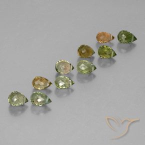 Pedras preciosas de Turmalina Multicolorido natural de 4.37 ct, Briolette, VS-SI