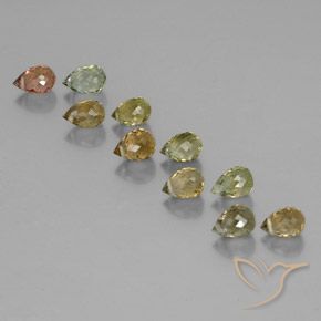 Pedras preciosas de Turmalina Multicolorido natural de 4.30 ct, Briolette, VS-SI