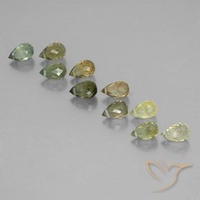 Pedras preciosas de Turmalina Multicolorido natural de 6.97 ct, Briolette, VS-SI
