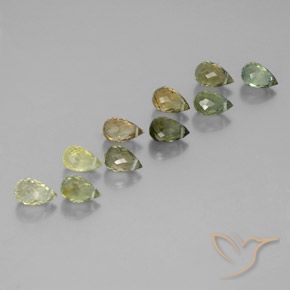 Pedras preciosas de Turmalina Multicolorido natural de 6.97 ct, Briolette, VS-SI