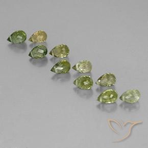 4.57ctw Natural Verde amarelado claro Turmalina, Briolette, VS-SI