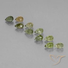 4.65ctw Natural Verde amarelado claro Turmalina, Briolette, VS-SI