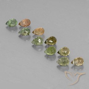 Pedras preciosas de Turmalina Multicolorido natural de 5.07 ct, Briolette, VS-SI