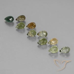 Pedras preciosas de Turmalina Multicolorido natural de 6.36 ct, Briolette, VS-SI