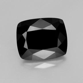 Turmalina preto natural 46,72ct, almofada cortada, opaco