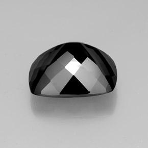 Turmalina preto natural 46,72ct, almofada cortada, opaco