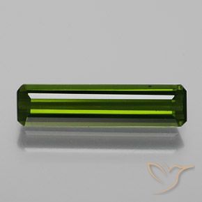 1.29ct Natural Verde escuro Turmalina, Corte Esmeralda, VS-SI