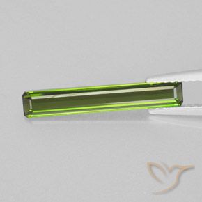 1.25ct Natural verde quente Turmalina, Corte Esmeralda, VVS