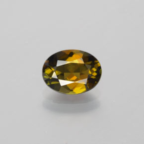 Turmalina Marrom dourado Natural 1.26ct, Corte Oval, VVS