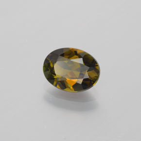 Turmalina Marrom dourado Natural 1.26ct, Corte Oval, VVS