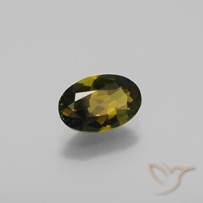 Turmalina Dourado Marrom Esverdeado Natural 1.27ct, oval, VVS