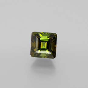 Turmalina Verde acastanhado Natural 1,45ct, Corte Esmeralda, VS