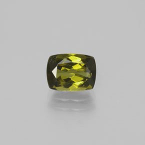 Turmalina verde escuro Natural 1.57ct, Almofada cortada, VVS-VS