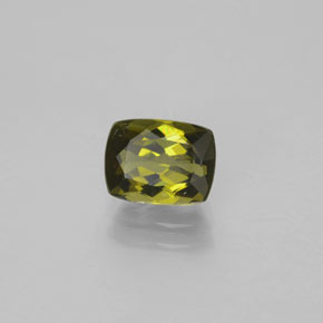 Turmalina verde escuro Natural 1.57ct, Almofada cortada, VVS-VS