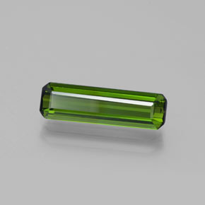 Turmalina verde escuro natural 1,79ct, corte esmeralda, VVS-VS