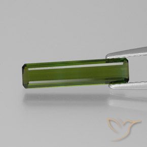 1.24ct Natural Verde escuro Turmalina, Corte Esmeralda, VVS
