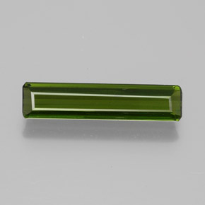Turmalina verde escuro natural 1,29ct, corte esmeralda, VS