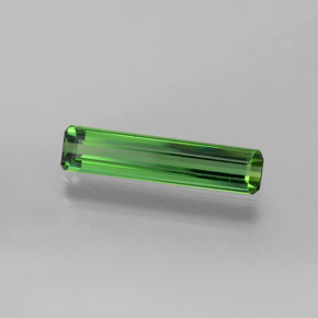 Turmalina verde escuro natural 1,05ct, corte esmeralda, VVS-VS